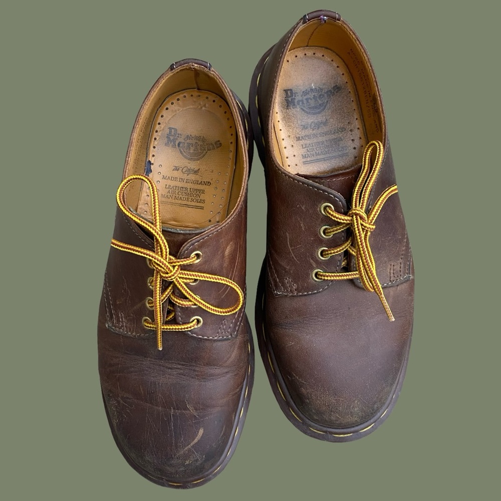 Vintage 90s brown chunky oxfords Made in England Dr.Martens